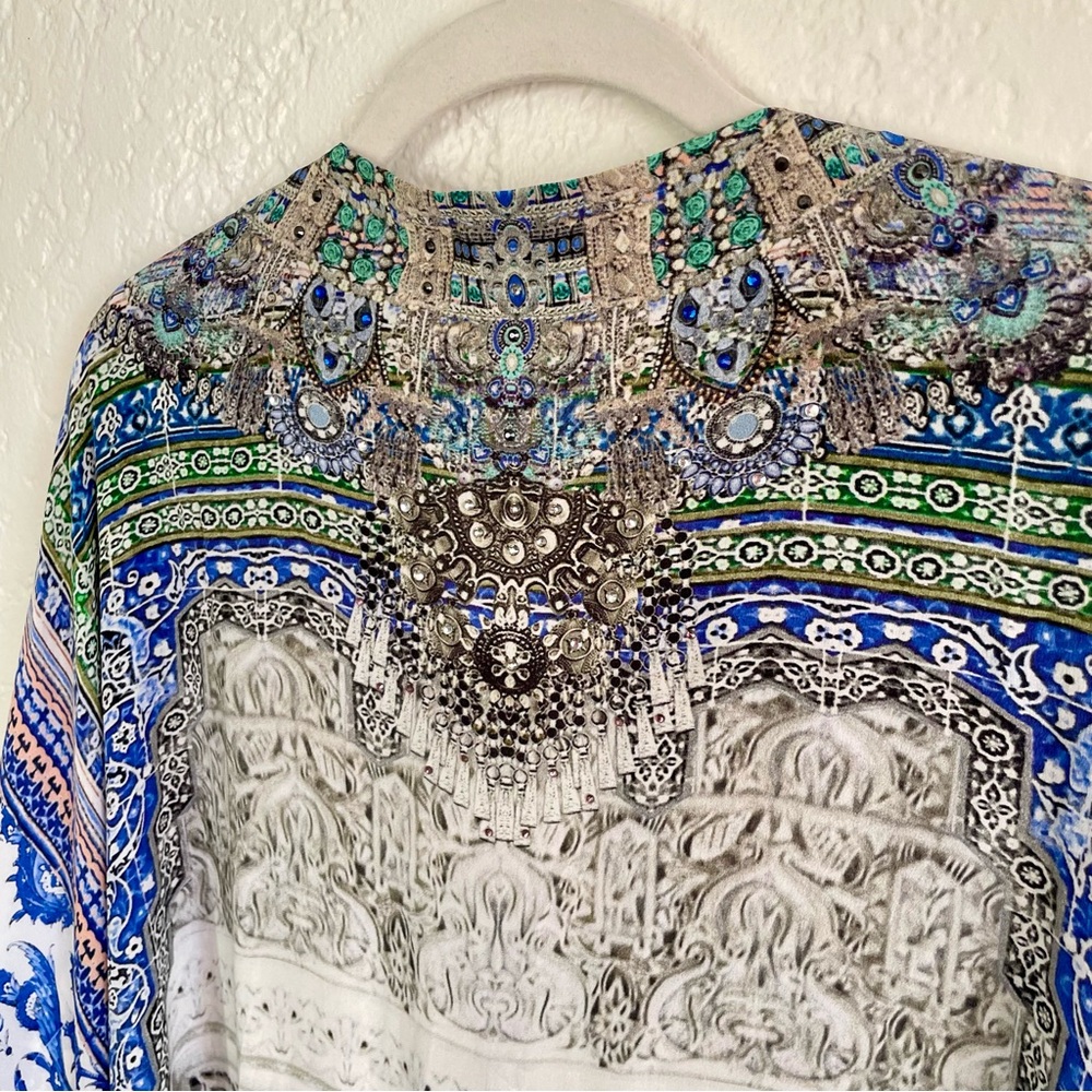 Camilla Mini Lace Up Caftan in Courtyard Of Maidens - Picture 12 of 16